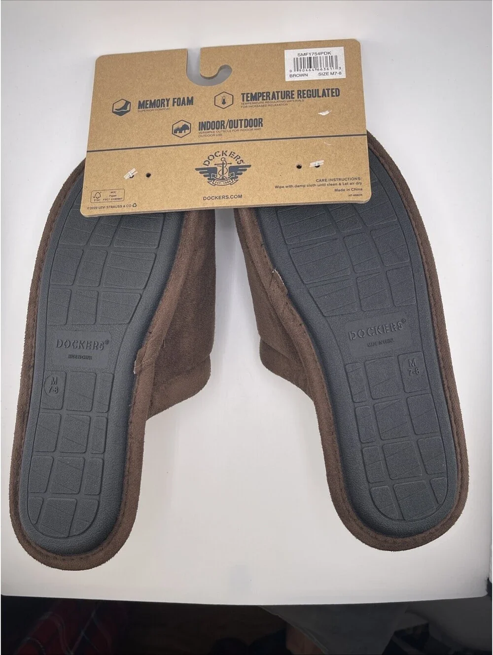 Dockers Men's Brown House Slippers Size M 7-8 New With Tag